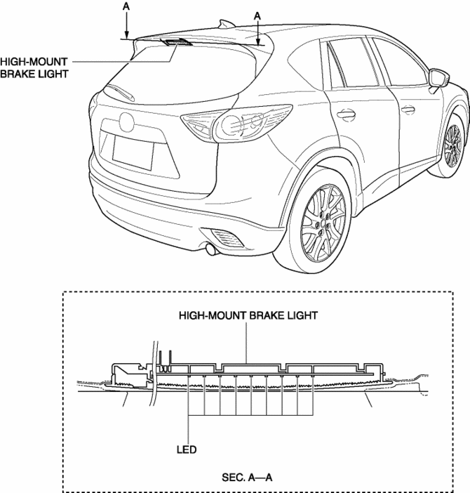 Mazda CX-5 Service & Repair Manual - High Mount Brake Light - Exterior