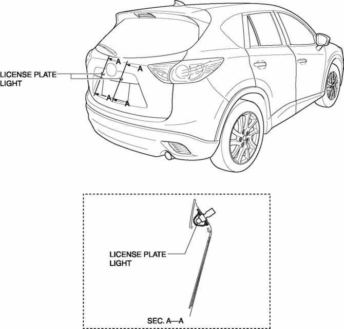 Mazda CX-5 Service & Repair Manual - License Plate Light - Exterior